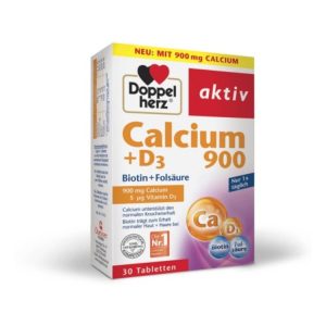 DOPPELHERZ AKTIV KALCIJUM 900 + D3 + BIOTIN 30 TABLETA