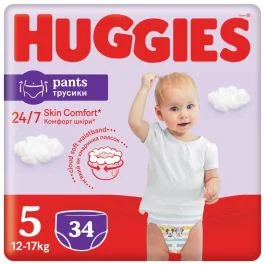 Pelene Huggies Pelene gaće (5) 12-17 kg 34 komaa