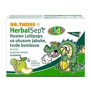 Herbal Sept Kids Lizalice Jabuka – Protiv kašlja, 6 kom