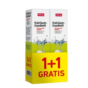 KALCIJUM GOODWILL ŠUMEĆE 20TBL 500MG 1+1gratis
